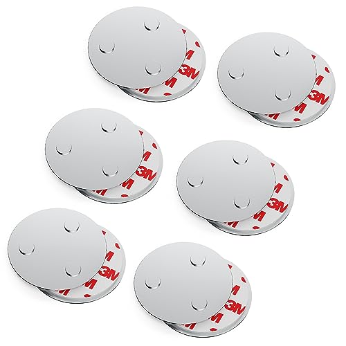 conecto, Magnet-Halterung, Magnet-Befestigung, universell verwendbar, magnetisch und mit Bohrloch, geeignet für Rauch-Warn-Melder, 60mm, 6er Set von conecto