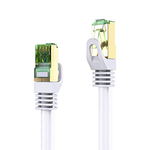 conecto 30.0m RJ45 Ethernet-Netzwerkkabel (S/FTP, PIMF, CCA AWG26/7), mit Cat7 Rohkabel (1 Stück) weiß, CC50448 von conecto