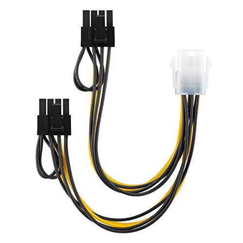 conecto CC20116 Grafikkarten-Stromadapter "PCI-e, 6-polig weiblich auf 2x 6+2-polig Stecker" Schwarz von conecto