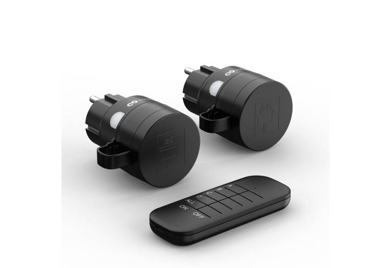 conecto Funksteckdose Funksteckdose mit Fernbedienung für außen Outdoor Set IP44, 2-St. von conecto