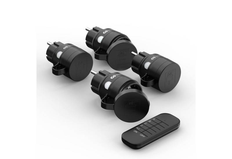 conecto Funksteckdose Funksteckdose mit Fernbedienung für außen Outdoor Set IP44, 4-St. von conecto