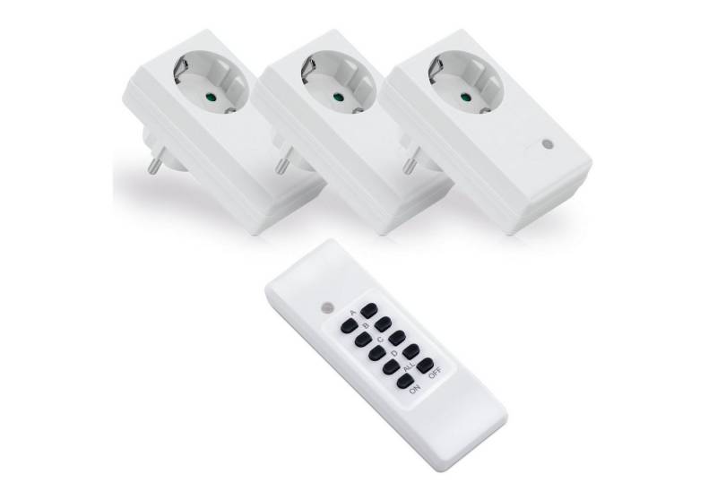 conecto Funksteckdose conecto® Funksteckdosen Set, 1100 Watt, weiß, 3-St. von conecto