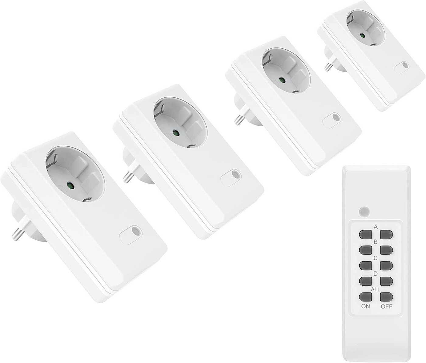 conecto Funksteckdose conecto® Funksteckdosen Set, 1100 Watt, weiß, 4-St. von conecto