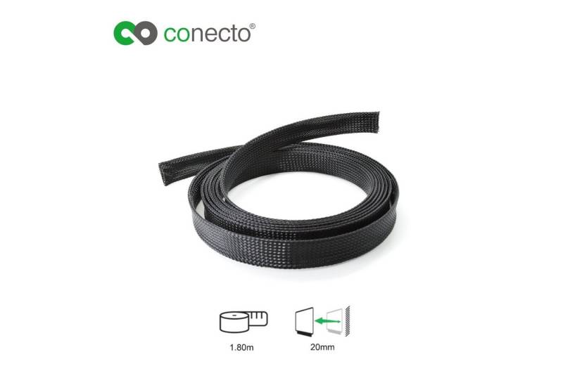 conecto Geflechtschlauch conecto CC50323 Universeller Polyester-Kabelschlauch, selbst zusammenz von conecto
