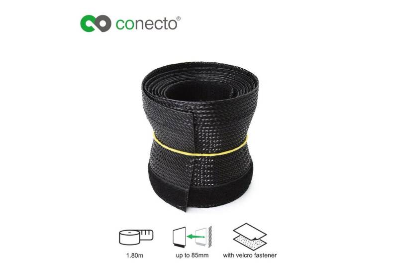 conecto Geflechtschlauch conecto CC50326 Universeller Polyester-Kabelschlauch, selbst zusammenz von conecto