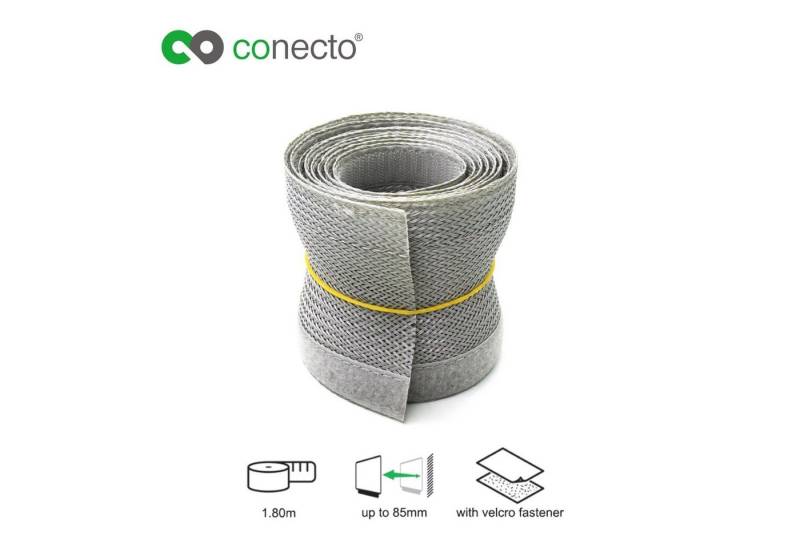 conecto Geflechtschlauch conecto CC50327 Universeller Polyester-Kabelschlauch, selbst zusammenz von conecto