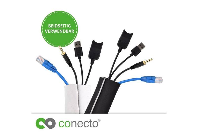 conecto Geflechtschlauch conecto Neopren Kabelschlauch mit Klettverschluss universell Kabelkana von conecto