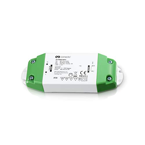 conecto LED Netzteil Transformator - 12 Volt LED-Trafo für LED Leuchtmittel und Lampen 15 Watt von conecto