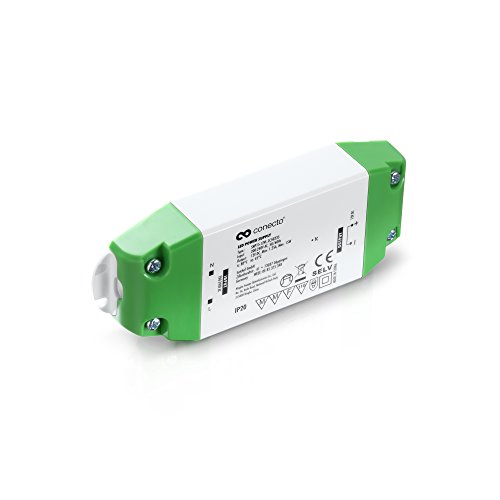 conecto LED-Netzteil-Transformator | 12 Volt LED-Trafo für LED-Leuchtmittel und Lampen bis 15 Watt, Weiß/Grün von conecto