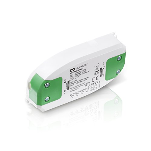 conecto LED-Netzteil-Transformator | 12 Volt LED-Trafo für LED-Leuchtmittel und Lampen bis 8 Watt, Weiß/Grün von conecto