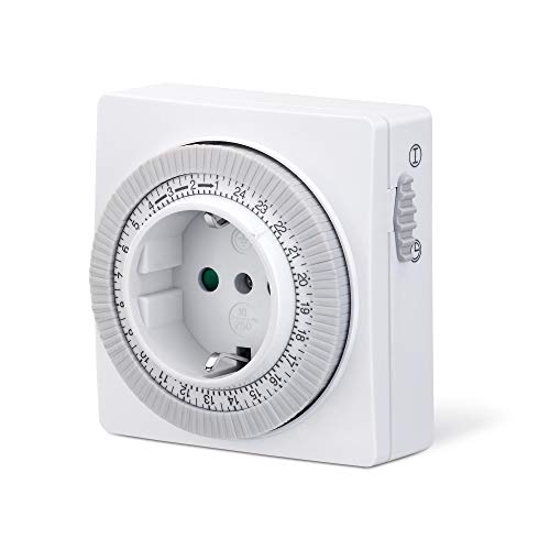 conecto Mechanische Zeitschaltuhr für Steckdose | Schieberegler für Zeitangabe | Schaltknopf für EIN/Auto | 96 Schaltsegmente | 24 Stunden Timer | Schutzklasse IP20 | Kindersicherung | 3500W | weiß conecto Mechanische Zeitschaltuhr für Steckdose | Schieberegler für Zeitangabe | Schaltknopf für EIN/Auto | 96 Schaltsegmente | 24 Stunden Timer | Schutzklasse IP20 | Kindersicherung | 3500W | weiß von conecto