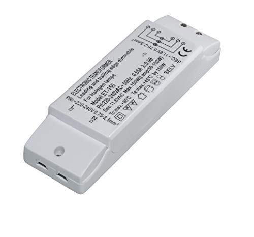 conecto X-HT020 Halogentransformator 12V/50-150 Watt, 220-240V, 50Hz, dimmbar mit Phasenabschnittdimmer von conecto