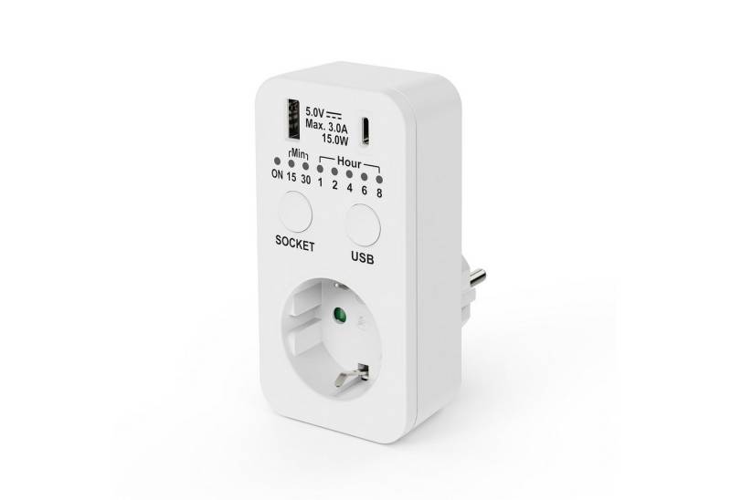 conecto Zeitschaltuhr zeitschaltuhr mit USB USB-C, Timer Steckdose von conecto