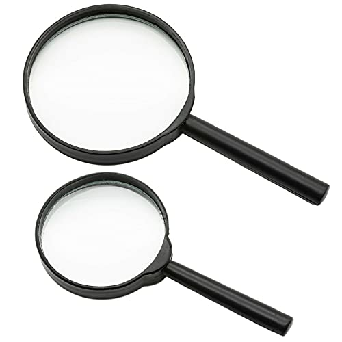 Lupe Handlupe 2er Set Leselupe Vergrößerungsglas Lesehilfe mit Griff Lesen von conkor