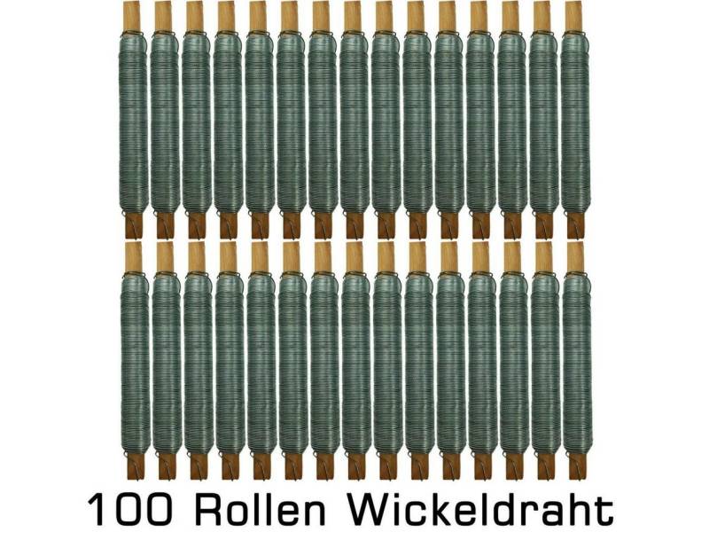 TSB Werk Bindedraht 1-100 Wickeldraht Bindedraht verzinkt auf Holzstab, (100St), Draht, Basteldraht, Blumendraht von TSB Werk