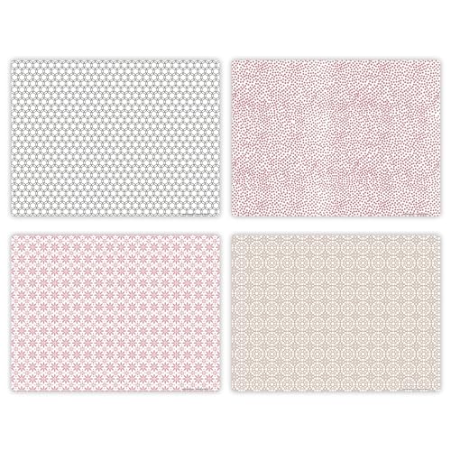 Tischsets (4er Set) Moderne Designs, 40 x 30 cm Platzset aus hochwertigem Vinyl, Tischset abwaschbar + rutschfest, BPA-frei | Design: “Modern Patterns - Set“ von contento