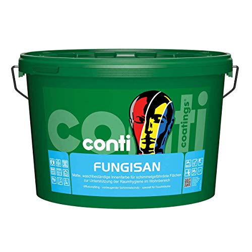 Conti FungiSan - Schimmelschutz für Feuchträume - Anti Schimmel Farbe - Innenfarbe (5 Liter) von conti coatings