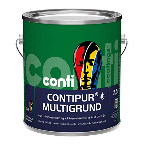 ContiPur Multigrund 0,75 Liter weiß matt | Universalprimer auf Polyurethanbasis, für innen und außen | Ausgezeichneter Verlauf | Isoliert Holzinhaltsstoffe | Hervorragende Haftfestigkeit von conti coatings