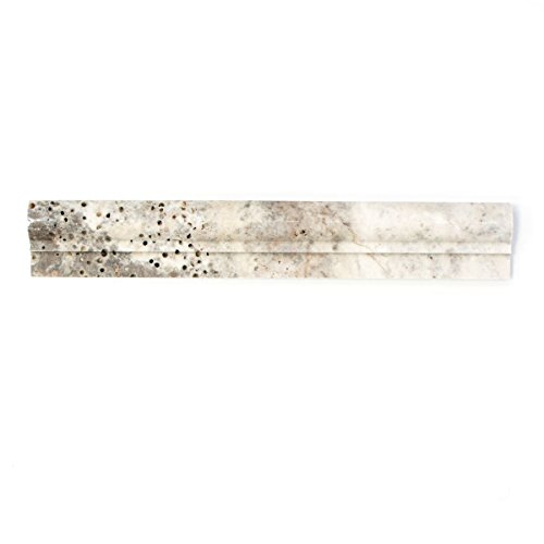Borde Bordüre Travertin Naturstein weißgrau Profil Ogee1 silber Antique Travertin für WAND BAD WC DUSCHE KÜCHE FLIESENSPIEGEL THEKENVERKLEIDUNG BADEWANNENVERKLEIDUNG Mosaikmatte Mosaikplatte von conwire