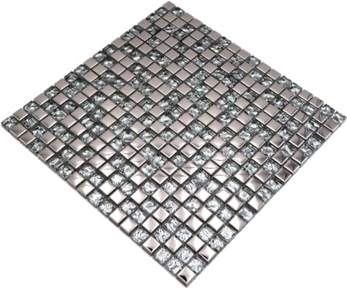 Glasmosaik EP Silber Glas für WAND BAD WC KÜCHE FLIESENSPIEGEL THEKENVERKLEIDUNG BADEWANNENVERKLEIDUNG Mosaikmatte Mosaikplatte Glasmosaik EP Silber Glas für WAND BAD WC KÜCHE FLIESENSPIEGEL THEKENVERKLEIDUNG BADEWANNENVERKLEIDUNG Mosaikmatte Mosaikplatte von conwire