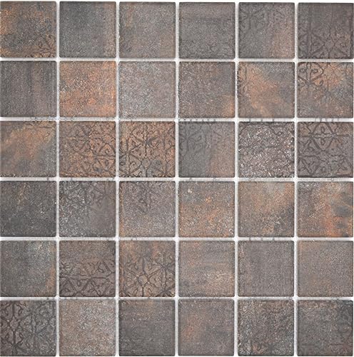 Keramikmosaik Fliese Jasba rost-mix matt Rostoptik Fliesenspiegel Badfliese Duschfliese / 10 Mosaikplatten von conwire