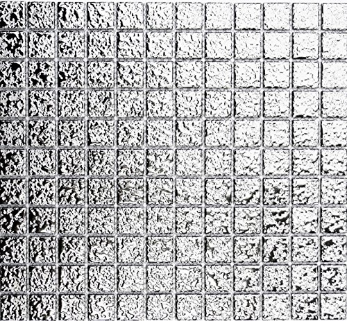 Keramikmosaik Mosaikfliese SILBER struktur Wand Fliesenspiegel Küche MOS18-0207 10 Mosaikmatten von conwire