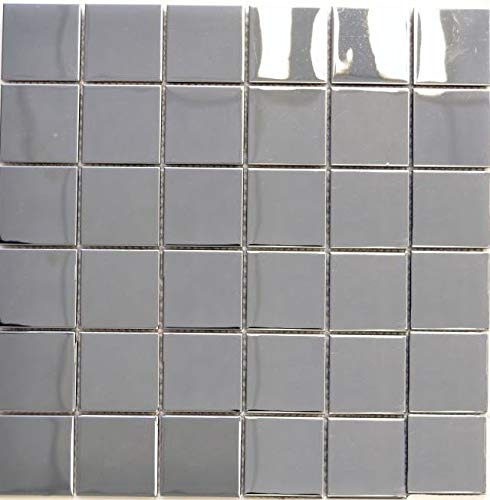 Mosaik Fliese Edelstahl silber silber Stahl glänzend für WAND BAD WC KÜCHE FLIESENSPIEGEL THEKENVERKLEIDUNG BADEWANNENVERKLEIDUNG Mosaikmatte Mosaikplatte von conwire