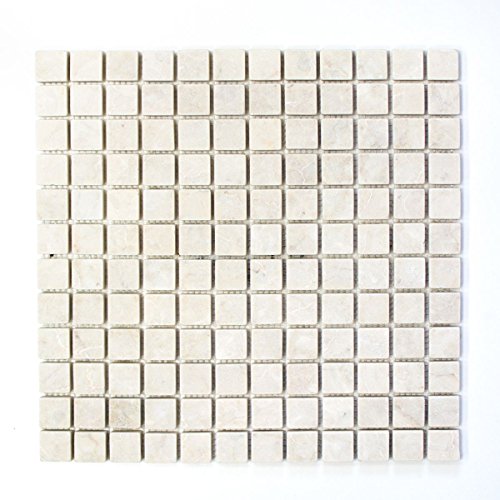 Mosaik Fliese Marmor Naturstein elfenbein Botticino Antique Marble für BODEN WAND BAD WC DUSCHE KÜCHE FLIESENSPIEGEL THEKENVERKLEIDUNG BADEWANNENVERKLEIDUNG Mosaikmatte Mosaikplatte von conwire