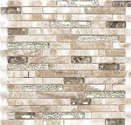 Mosaik Fliese Stäbchen bernstein gold Verbund Glasmosaik Crystal Stein Onyx Eleganz gold für WAND BAD WC DUSCHE KÜCHE FLIESENSPIEGEL THEKENVERKLEIDUNG BADEWANNENVERKLEIDUNG Mosaikmatte Mosaikplatte von conwire