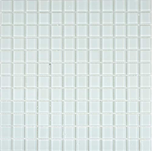 Mosaik Fliese Transluzent Glasmosaik Crystal weiß für WAND BAD WC DUSCHE KÜCHE FLIESENSPIEGEL THEKENVERKLEIDUNG BADEWANNENVERKLEIDUNG Mosaikmatte Mosaikplatte von conwire