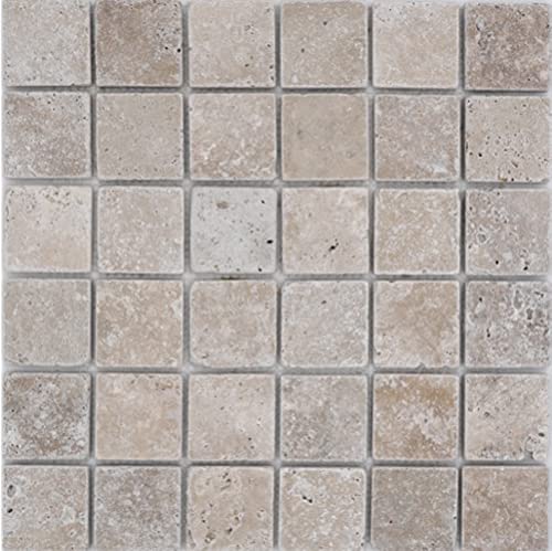 Mosaik Fliese Travertin Naturstein beige Chiaro Antique Travertin für BODEN WAND BAD WC DUSCHE KÜCHE FLIESENSPIEGEL THEKENVERKLEIDUNG BADEWANNENVERKLEIDUNG Mosaikmatte Mosaikplatte von conwire