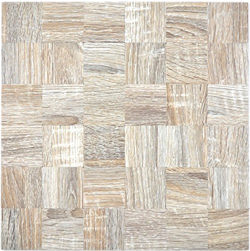 Mosaik Fliese selbstklebend Aluminium hellgrau metall Holzoptik hell für WAND KÜCHE FLIESENSPIEGEL THEKENVERKLEIDUNG Mosaikmatte Mosaikplatte von conwire