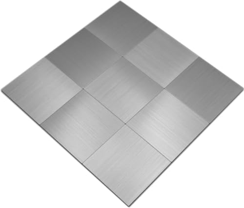 Mosaik Fliese selbstklebend Aluminium silber metall für WAND KÜCHE FLIESENSPIEGEL THEKENVERKLEIDUNG Mosaikmatte Mosaikplatte von conwire