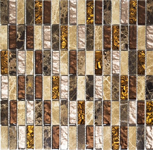 Mosaik-Netzwerk MosaikflieseStäbchen Crystal/Stein mix beige/braun Glasmosaik Transluzent Transparent 3D, Mosaikstein Format: 15x48x8 mm, Bogengröße: 300x300 mm, 10 Bögen Mosaik-Netzwerk MosaikflieseStäbchen Crystal/Stein mix beige/braun Glasmosaik Transluzent Transparent 3D, Mosaikstein Format: 15x48x8 mm, Bogengröße: 300x300 mm, 10 Bögen von conwire