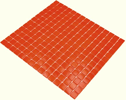 Mosaik hell rot Glasmosaik Mosaikfliese Fliesen Glas glänzend Quadrat Wand Boden Küche Bad Dusche von conwire