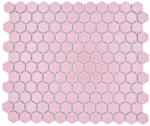 Mosaikfliese Keramik Hexagon Sechseck altrosa glänzend Thekenverkleidung Badfliese Fliesenspiegel Wandfliese Küchenfliese WC Mosaikwand Mosaikfliese Keramik Hexagon Sechseck altrosa glänzend Thekenverkleidung Badfliese Fliesenspiegel Wandfliese Küchenfliese WC Mosaikwand von conwire