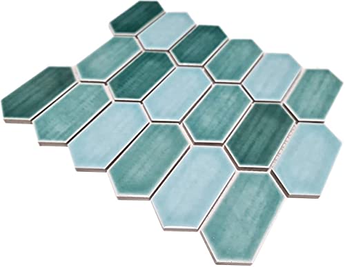 Mosaikfliese Keramik Mosaik Hexagonal grün glänzend Mosaikfliese Keramik Mosaik Hexagonal grün glänzend von conwire