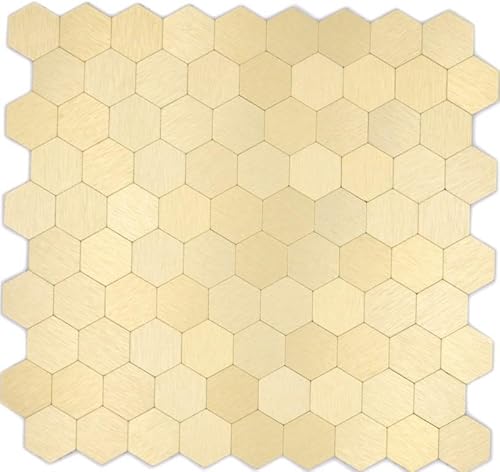 Mosaikfliese Selbstklebende Mosaike hexagonal Metall Gold 200-4GHX von conwire