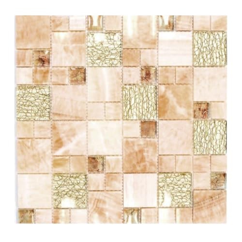 Mosaikfliese bernstein gold Glasmosaik Crystal für WAND BAD WC DUSCHE KÜCHE FLIESENSPIEGEL THEKENVERKLEIDUNG BADEWANNENVERKLEIDUNG Mosaikmatte Mosaikplatte von conwire