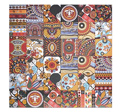 Selbstklebende Mosaikmatte Metall Retro Mandala Mustermatte Afrikaans Ornament Wand Fliesenspiegel Küche von conwire