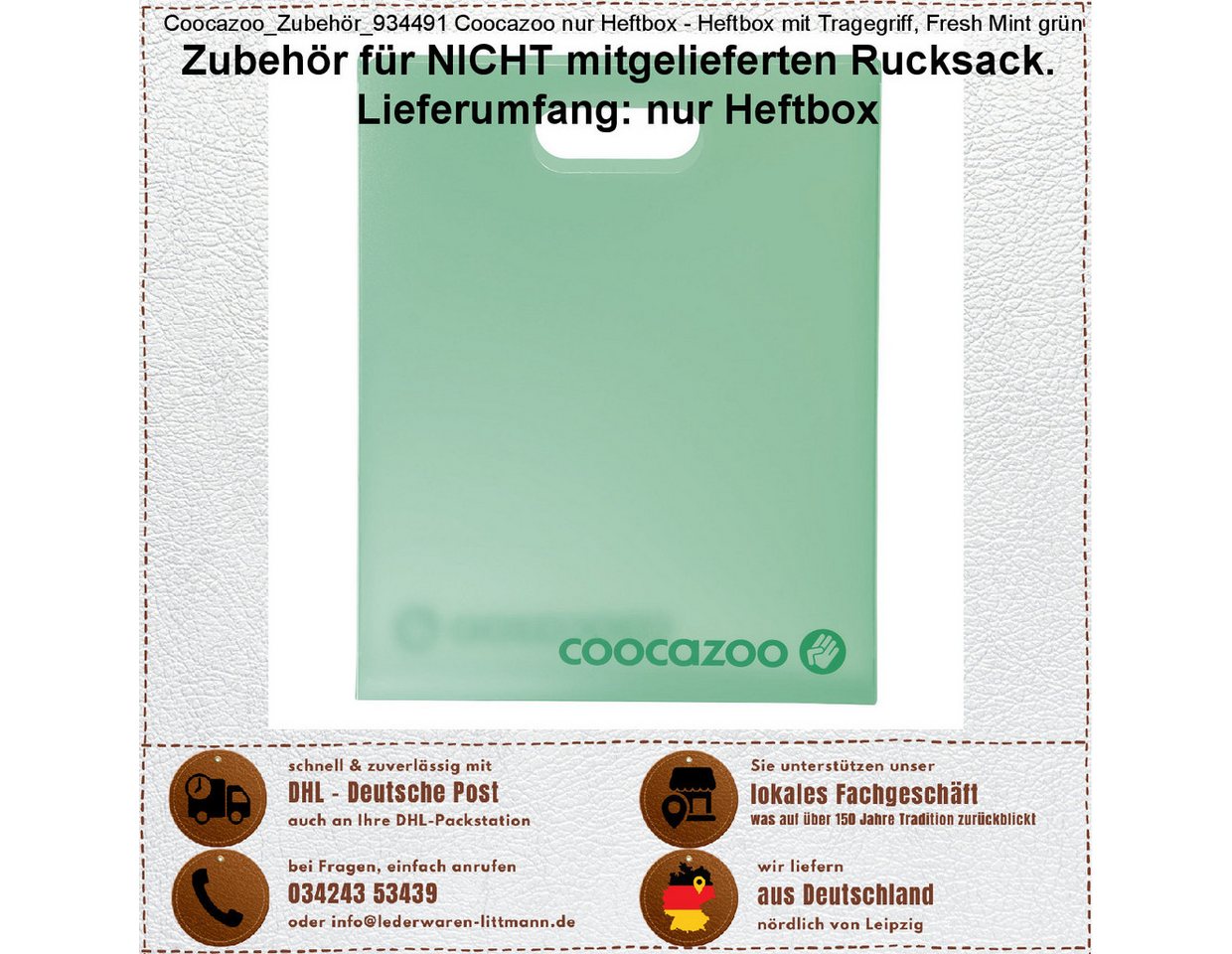 coocazoo Trinkflasche Coocazoo Heftbox mit Tragegriff, Fresh Mint grün coocazoo Trinkflasche Coocazoo Heftbox mit Tragegriff, Fresh Mint grün von coocazoo