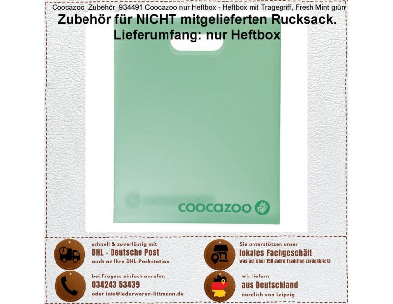 coocazoo Trinkflasche Coocazoo Heftbox mit Tragegriff, Fresh Mint grün coocazoo Trinkflasche Coocazoo Heftbox mit Tragegriff, Fresh Mint grün von coocazoo