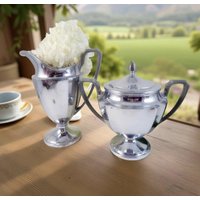 Vintage Chic Chrom Milchkännchen Und Covered Sugar Mcm Shabby Vintage Chic Chrom Milchkännchen Und Covered Sugar Mcm Shabby von cookiebabe