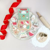 Christmas Bakery Backblech Set Embosser Cookie Stamp With Cutter Sugarcookie Stencil von cookiecutterFabrik