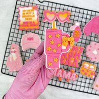 Coffee Cup Cookie Embosser Stamp With Cutter von cookiecutterFabrik