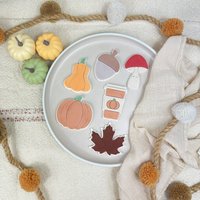 Fall Imprint Stamp Set Of 6 Embosser Cookie Cutter Keksstempel Mit Keksausstecher von cookiecutterFabrik