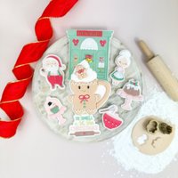 Hot Chocolate Gingerbread Man Embosser Cookie Stamp With Cutter Sugarcookie Stencil von cookiecutterFabrik