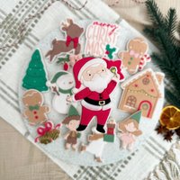 Lovely Santa Embosser Cookie Stamp With Cutter Sugarcookie Stencil von cookiecutterFabrik