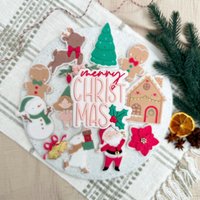 Merry Christmas Lettering Embosser Cookie Stamp With Cutter Sugarcookie Stencil von cookiecutterFabrik