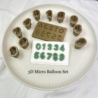 Mini Balloon Zahlen 3D Mit Cutter Embosser Cookie Stamp von cookiecutterFabrik